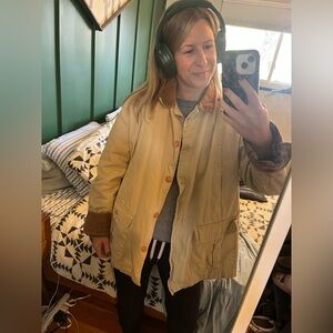 Vintage chore/barn coat, flannel lined